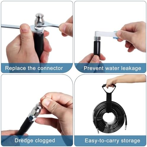 200FT Sewer Jetter Kit for Pressure Washer 5800PSI Drain Cleaner
