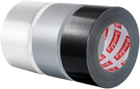 3 Pack Colored Duct Heavy Tape 2IN x 60Yd Total Waterproof Duct Tape | All Weather Hand Tearable Duct Tape for Indoor Outdoor Repair Fixing Reinforcement(Black, White, Silver)