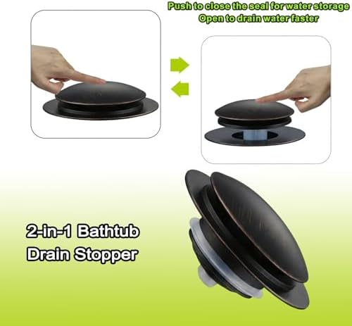 Bathtub Drain Stopper Pop Up Universal - Bronze Replacement Seal