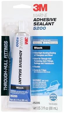 3M Marine Adhesive Sealant 5200, Black, 3 oz Tube