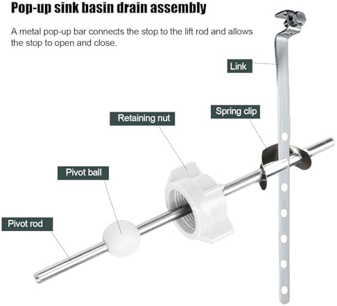 2pcs Sink Ball/Pivot Rod Replacement Parts Bathroom Sink Drain Stopper Kit