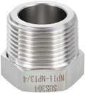 METALLIXITY 1PCS 1" MNPT x 3/4" FNPT Thread SUS304 Hex Bushing Extension | 304 Stainless Steel Pipe Fittings, Tube Adapters Convert for Water Line, Tub Spout/Shower Head