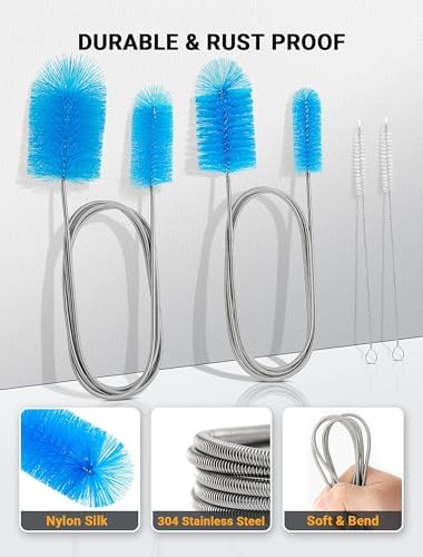 SARDVISA 66 Inch Drain Cleaning Brush, Flexible Long Pipe Cleanner Tool