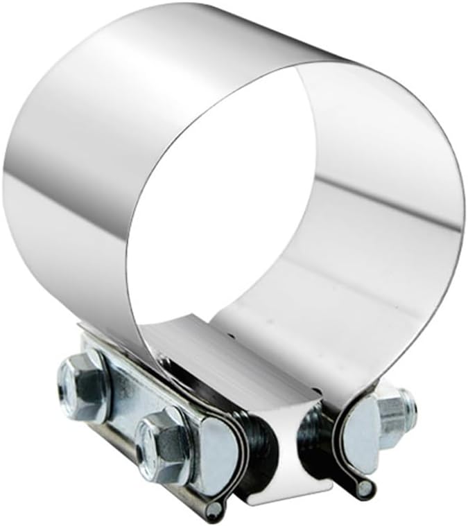 3" 3.0 Inch Exhaust Clamp Butt Joint Band Clamp Sleeve Coupler Stainless Steel 3 Inch for Exhaust Pipes, Mufflers and Catalytic Converters (1 PCS)