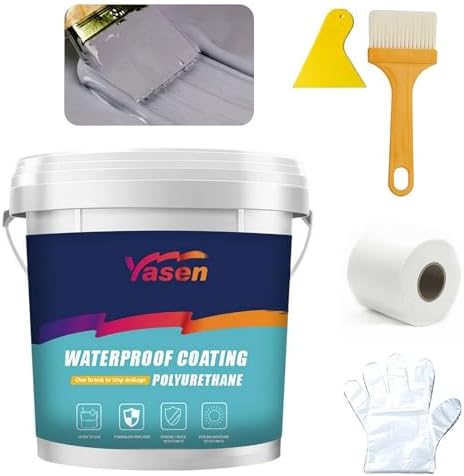 Polyurethane Waterproof Coating, 300g Waterproof Coating for Wood sealant/Concrete sealant, Super Strong Bonding Waterproof Anti-Leakage Agent, Sealant for Concrete,Wood Wall, Skylight, Rv (Gray)
