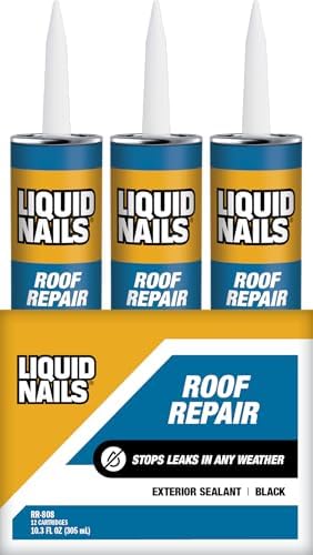 Liquid Nails Roof Repair 10.3 oz. Black Exterior Waterproofing Roof Adhesive, 12 Pack