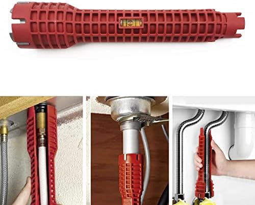 Basin Wrench, Faucet and Sink Installer Tool Multifunctional Plumbing Tool Pipe Extractor for Sink Bathroom Kitchen Toilet Plumbing