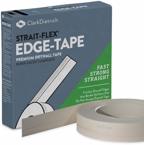 Drywall Tape – Edge-Tape Wall Repair – Fast Installation, Clean Straight Edges, Reduces Waste, Uses Standard Compound – Efficient Drywall and Corner Finishing – 100 ft Roll