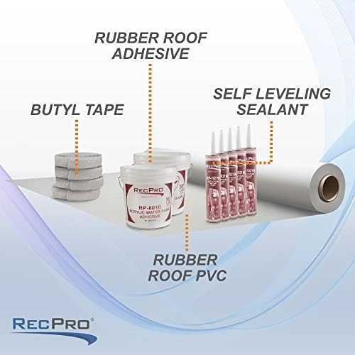 RecPro RV Rubber Roof Kit 8.5' Wide 35 ft