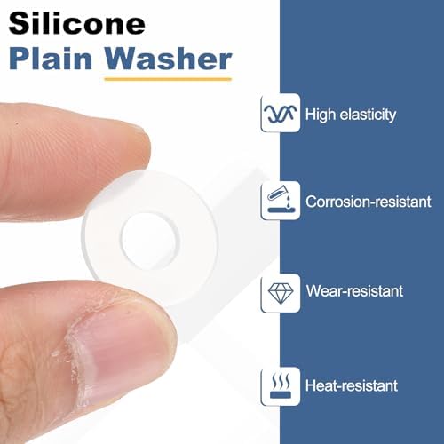 PATIKIL M10 Silicone Flat Washer, 20 Pcs 10mm ID 20mm OD 2mm Thick Plain Washer Grommets O-Ring Sealing Gasket Spacer for Faucet Pipe Water Hose Shower Door Handles, White