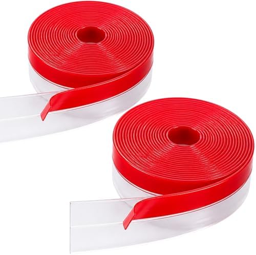 Clear Weather Stripping Seal Strip for Doors and Windows - Draft Stopper for Frames, Glass & Gaps | Transparent Silicone Insulation Seal (35mm Wide, 10M / 33Ft Total, 2-Pack)