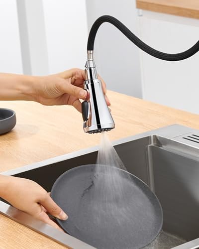Kitchen Faucet Head Replacement, 3 Modes Kitchen Faucet Sprayer, Chrome