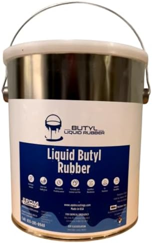 Best EPDM Liquid Butyl Rubber Roof Coating | Waterproof Roof Sealant | One Coat Application – No Primer Needed | Works on EPDM TPO Metal Fiberglass Concrete | 1 Gallon - White | Covers 50 Sq. Ft.