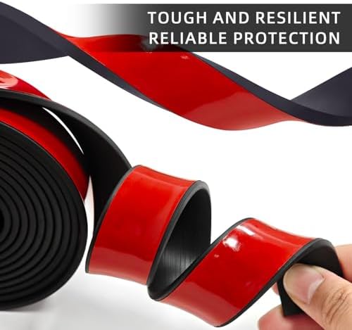 WELSTIK 1" x 1/8" Adhesive Solid Rubber Strip (16.4Ft) - Heavy Duty Neoprene Sheet Roll for DIY Gasket, Anti Vibration Pad, Weather Stripping Seal & Home Industrial Insulation