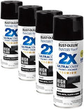 Rust-Oleum 331172 Painter's Touch 2X Ultra Cover Spray Paint, 12 oz, High Gloss Black (Pack of 4)