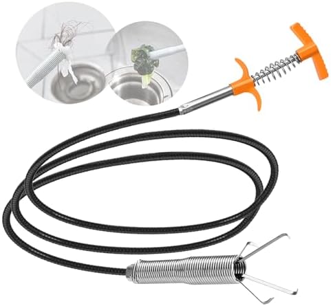 New Upgrade 35 inch Drain Snake Hair Drain Clog Remover Tool - Sink Drain Cleaner for Toilet Sewer Shower Kitchen Bathroom Tub Clogged Drains Opener Cleaning Tool, Flexible Grabber Claw Pick Up Tool