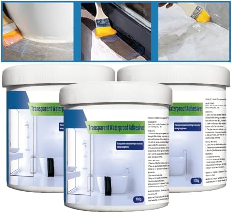 XIRUJNFD Transparent Waterproof Coating, Super Strong Invisible Waterproof Anti-Leakage Agent, Transparent Waterproof Glue, Strong Adhesion Repairs Last Long Time (3Pcs/300g)