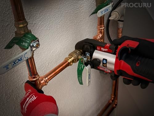 PROCURU 1-Pack 2-Inch (2") Press Copper Ball Valve, Heavy Duty Brass Body, Full Port, LF Certified Safe (3BP200-1P)