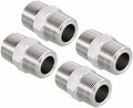 Pack of 4, 3/4" Male NPT To 3/4" Male NPT SUS304 Hex Nipple | Solid Male Pipe Adapter Hose Connectors for Pipe Repair, Bathroom Remodel, Tool Extensions, Compression, Irrigation