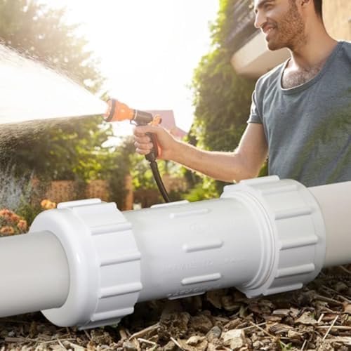 LESSO 1 Inch PVC Compression Coupling, 2PCS, NSF White