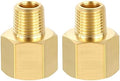 METALLIXITY 2PCS 1/4" FNPT x 1/8" MNPT Thread Brass Hex Extension Adapters | Brass Pipe Fittings, Female to Male Adapters for Water Line, Tub Spout/Shower Head