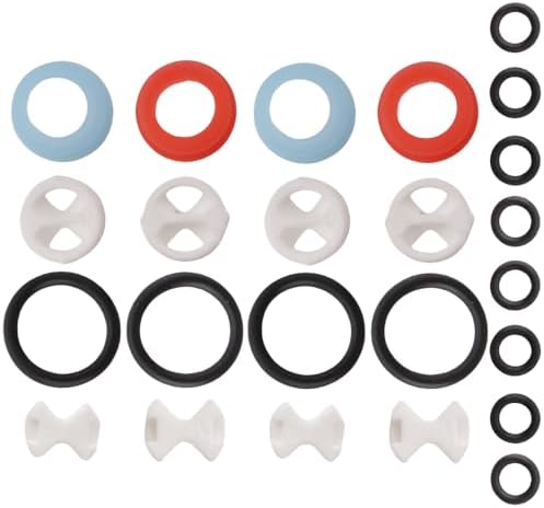 24 Pcs Pleochroic Faucet Washers Assortment Kit, Silicon Washer Insert Turn Replacement Accessories Valve Tap Ceramic Disc Cartridges, for Repairing Faucet Leak Worn Out Washer Replacements, O Ring