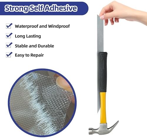 KING MOUNTAIN Grey Window Screen Repair Tape,3inX10FT Heavy Duty Screen Repair Kit for Window Screen and Screen Door,Strong Adhesive & Waterproof Window Screen Patch