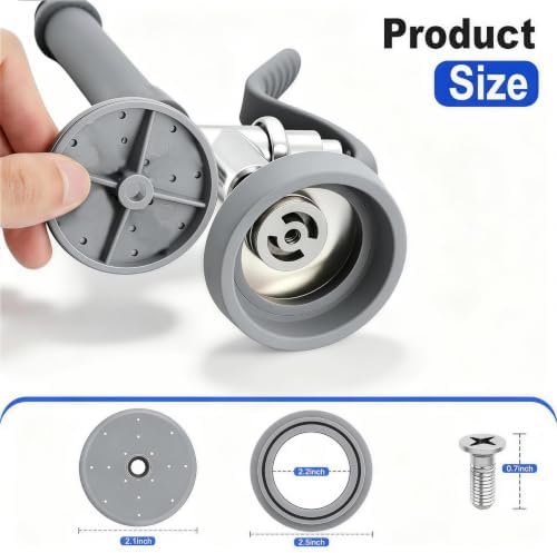 2 Pack Pre-Rinse Spray Valve Repair Kit for Most 1.42 GPM Commercial Sink Faucet Dish Sprayer Touch On Kitchen Sink Faucets Spray Face Bumper and Screw Repair Part, Gray