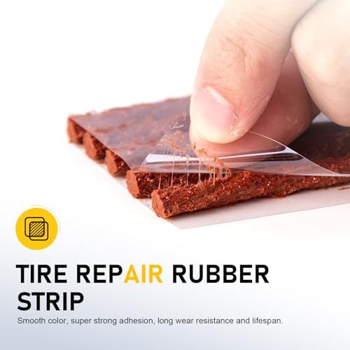 12 PCS Vacuum Tire Repair Tool Kit, DIY Tire Patching Set with Tire Repair Strips and Tools, Universal Tire Repair Kit for Car, Motorcycle Bicycle Tire Emergencies