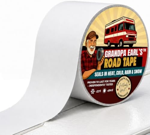 RV Roof Tape – Waterproof Butyl Seal 4" x 50' – Grandpa Earl's Road Tape