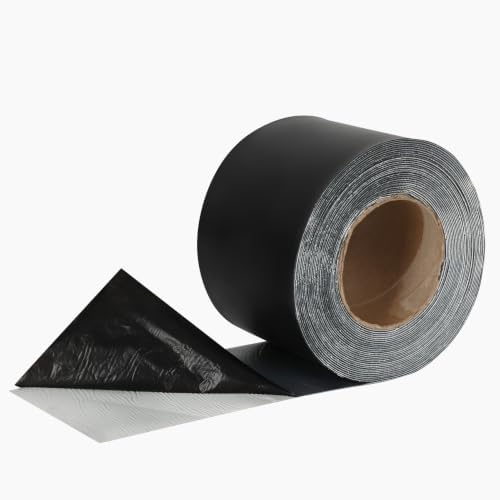 Werhoo 45 Mil EPDM Butyl Sealing Tape, 4 Inch x 32 Foot Black Self-Adhesive Weatherproof Roof Repair Membrane for Boat, Roof, Window, RV, Vent, Crawl Space