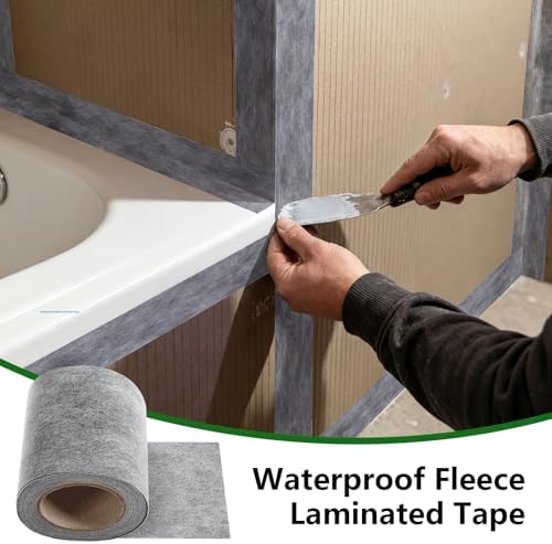 Pangda 2 Roll Waterproof Membrane Tape - 5 Inch x 32.8 Ft Shower Membrane Band Bathroom Uncoupling Waterproof Underlayment Seam Tape for Shower Wall Floor Sauna Room