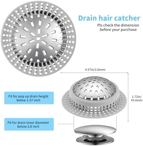 Aluvor Bathtub Drain Hair Catcher Shower Drain Cover Sink Drain Protector