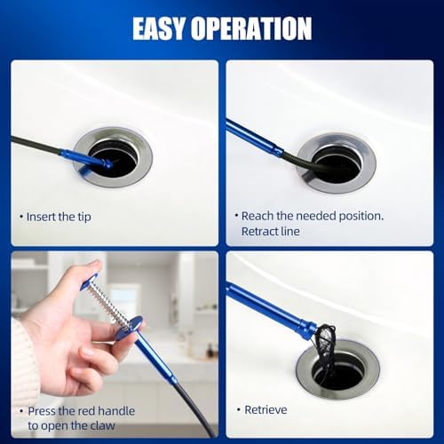 Flexible Grabber Tool, Magnetic 4-Claw Gripper (24", Blue)