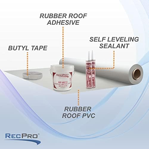 RecPro 8.5' RV PVC Roof Kit 10', White, Made in USA