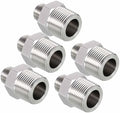 Pack of 5, 1/2" Male NPT To 3/8" Male NPT SUS304 Hex Nipple | Solid Male Pipe Adapter Hose Connectors for Pipe Repair, Bathroom Remodel, Tool Extensions, Compression, Irrigation