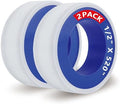 ALLICAVER 2 Rolls Premium Plumbers Tape, 1/2" x 520" Teflon Tape, PTFE Thread Seal Tape, High-Density Thread Sealant, for Shower Head, Water Pipes DIY Plumbing Accessories Come with Plumbers Hemp