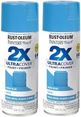Rust-Oleum Painter's Touch 2X Ultra Cover Spray Paint, Satin Oasis Blue