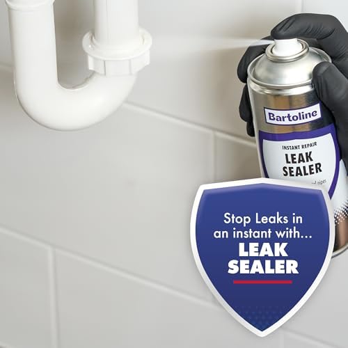Bartoline Leak Sealer Spray, White, 13.5 oz [3 Pack] - Instant Waterproof Sealant for Pipes, Gutters, Roofs & Cracks Durable, Overpaintable & Weatherproof - 400 ml