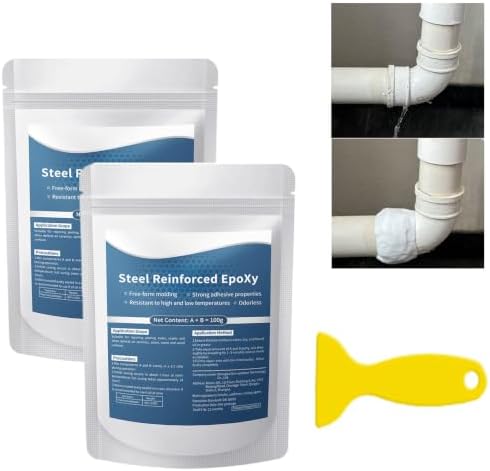 Steel Reinforced Epoxy Putty,Metal Repair Putty for Filling Cracks and Holes,Waterproof Heat-Resistant Epoxy Putty Repair Kit for Pipe Metal,Wood,Ceramic,Tile,Plastic(D)