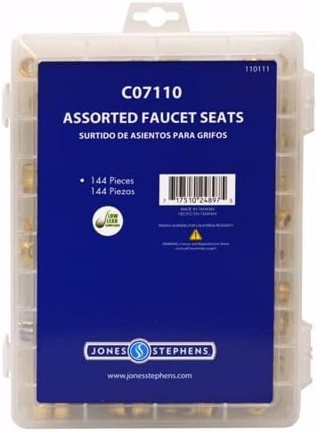 Jones Stephens Brass Faucet Seat Assortment Kit, 144 Pieces, 7.4 x 2 x 3 inches