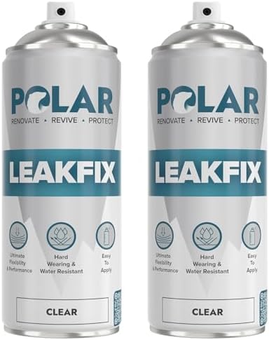 Polar Clear Leak Fix Spray - 2 x 13.5fl. oz - Waterproof Roof Sealant - Instantly Seals Leaks and Cracks, for Lasting Protection on Roofs, Drainpipes & Gutter Repairs- for Interior and Exterior Use