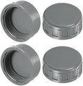 M METERXITY 4-Pack PVC Pipe End Cap Plug Adapter 1-1/2 In, Female Thread | Gray, Water End Cap Connector, Inner Teeth Pipe Plugs, for Outside Lawn, Yard/Watering Irrigation Systems