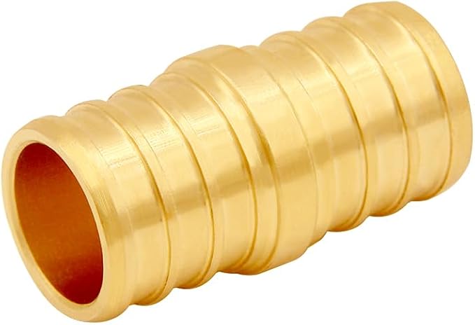 Uenede Brass 1/2 Inch PEX Coupling Crimp Pipe Tube Fitting Kit, 30PCS | PEX-B LF Connector Straight*10 + Elbow*10 + Tee*10