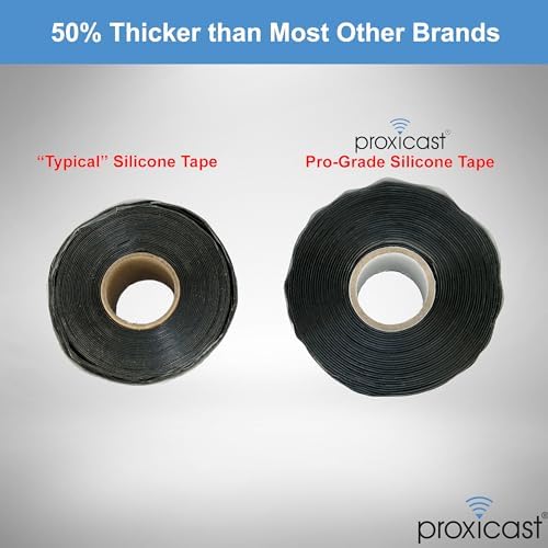 Proxicast Self Fusing Silicone Tape Waterproof - 1.5" x 15' Roll - Grey | 30 mil Thick Weatherproof Rubber Coax Tape for Antennas, Electrical Wires, Pipe Leaks, Emergency Repairs - ANT-900-002-GRY