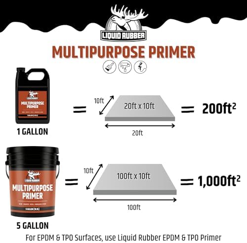 Liquid Rubber Multipurpose Primer for Concrete, Wood, Metal, 5 Gallon