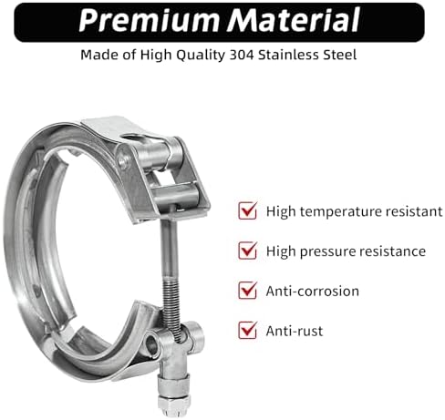 5" Quick Release V Band Clamp Stainless Steel 304 V-Band Bolt Clamp