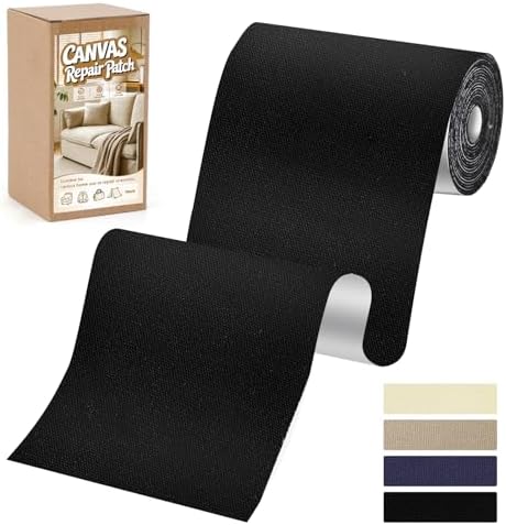 Canvas Repair Patch, 4x79 Inches Self-Adhesive Fabric Tape for Couch