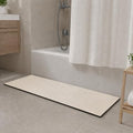 Super Absorbent Bath Mat for Shower & Tub, Bathroom Door Strip Runner, Under Shower Curtain Drip Rail, Non-Slip Floor Protector, Cut to Fit (Ivory, 47''x12'')