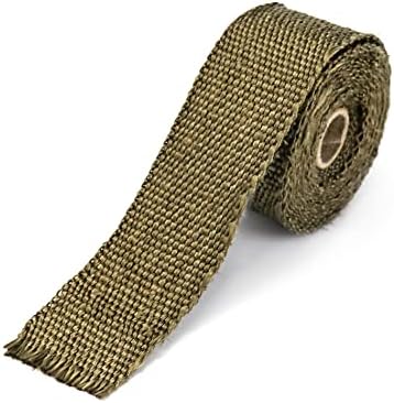 QWORK Fireproof Pipe Wrap, Pipe Insulation Webbing Anti-Scald Chimney Ribbon Furnace Flue Protector with 2 Clips